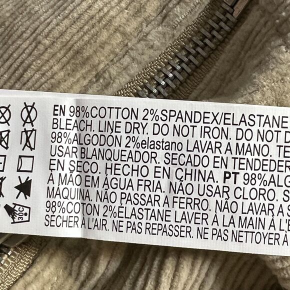 Forever 21 Crop Top Womens Small Tan Sage Corduroy Button Front Back Zip Lot 2 - Picture 6 of 12